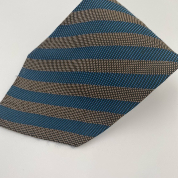 Giorgio Armani Blue and Brown Striped Tie - Picture 1 of 8